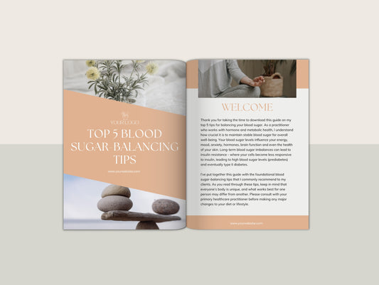 Blood sugar balancing tips lead magnet for health professionals