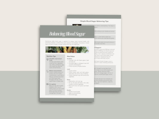Blood sugar handout for naturopaths and functional medicine practitioners