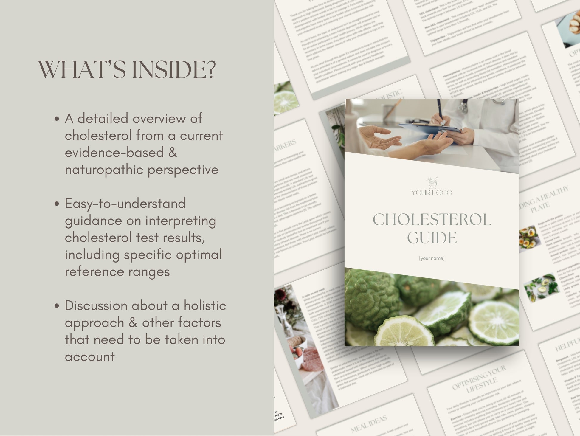 Editable cholesterol patient booklet for integrative health practitioners