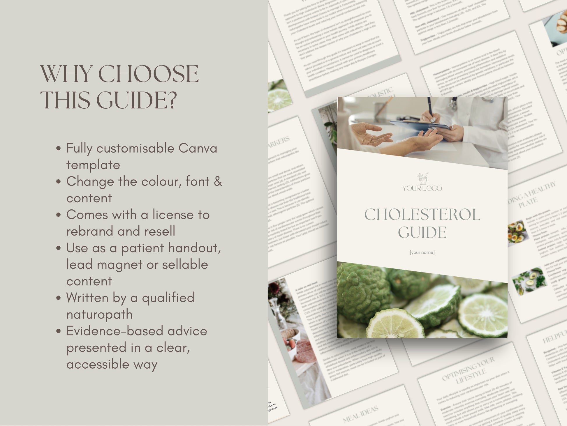 Done-for-you cholesterol management guide for holistic health professionals and nutritionists