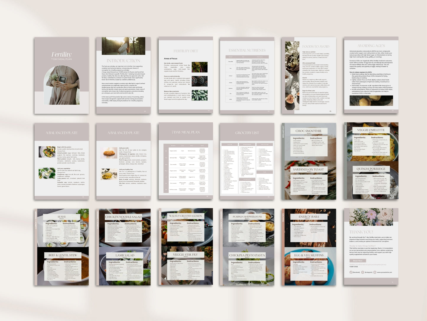 7 Day Fertility Meal Plan