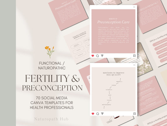 Fertility Instagram Canva templates for naturopaths and nutritionists