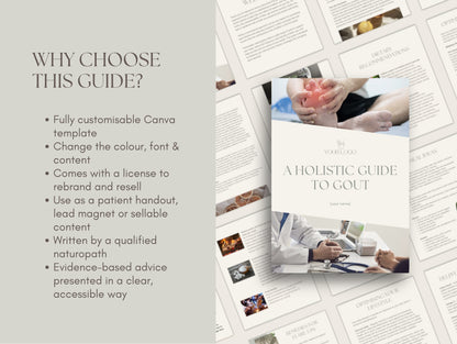 Done-for-you gout management guide for holistic health professionals and nutritionists
