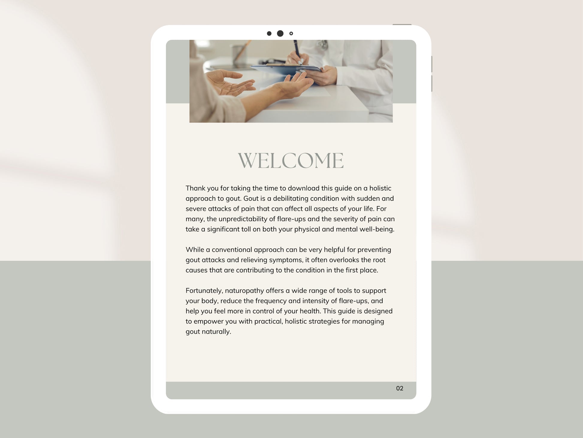 Comprehensive gout handout for naturopaths and dietitians