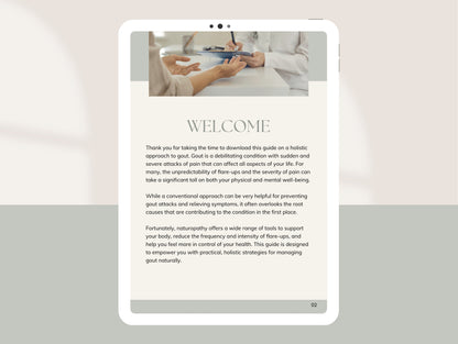 Comprehensive gout handout for naturopaths and dietitians