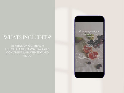 Editable gut health reels for functional medicine and wellness professionals