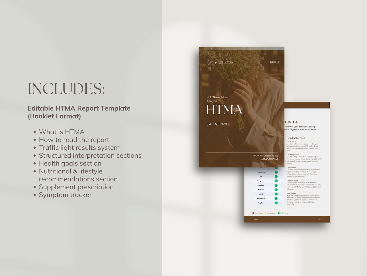 HTMA Customisable Patient Report - Booklet & Presentation