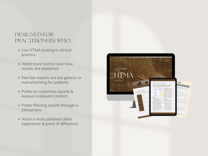 HTMA Customisable Patient Report - Booklet & Presentation