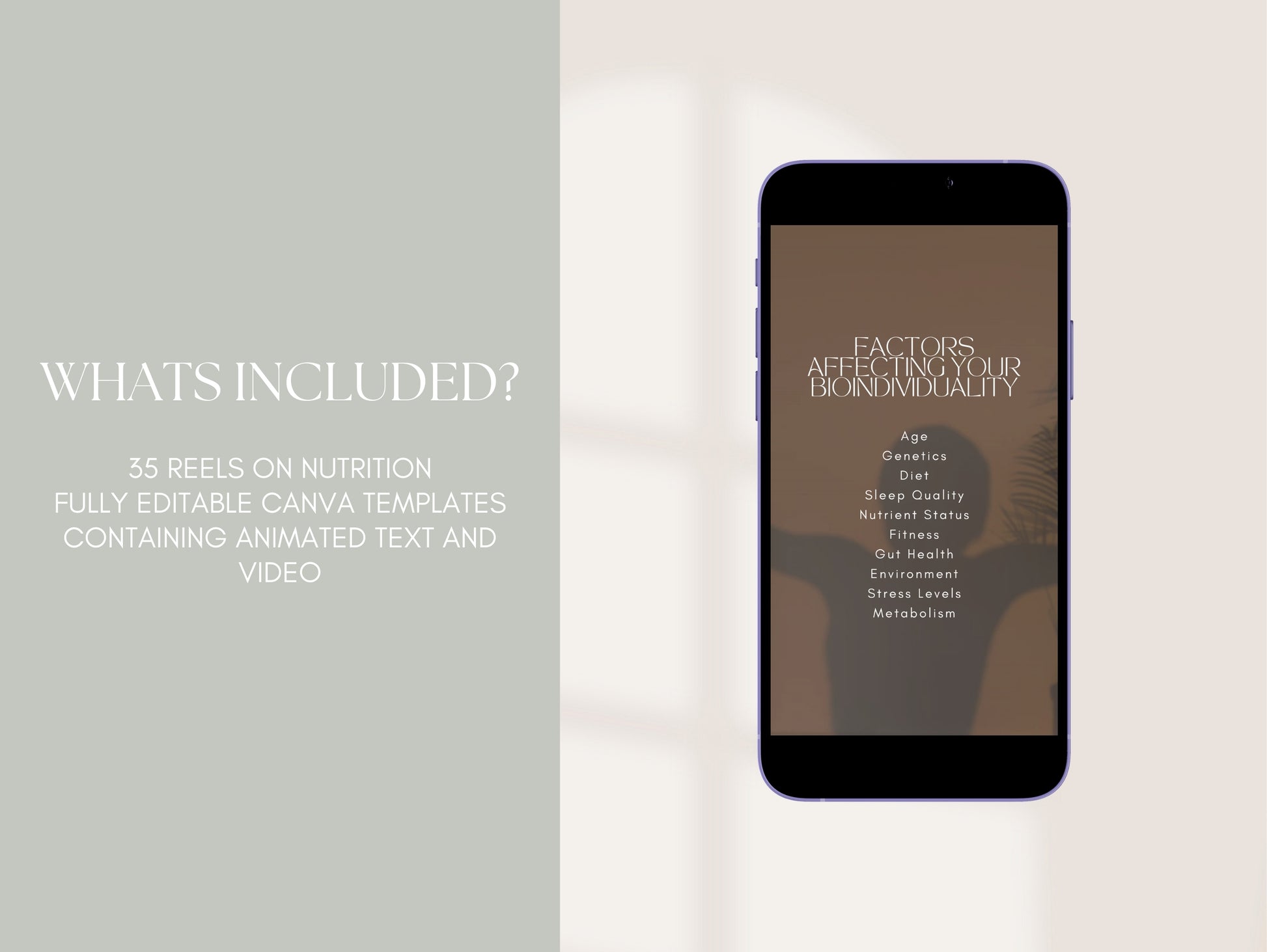 Editable nutrition content reels for naturopaths and health professionals