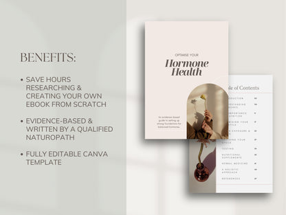 Editable hormone balance eBook for nutritionists and functional medicine
