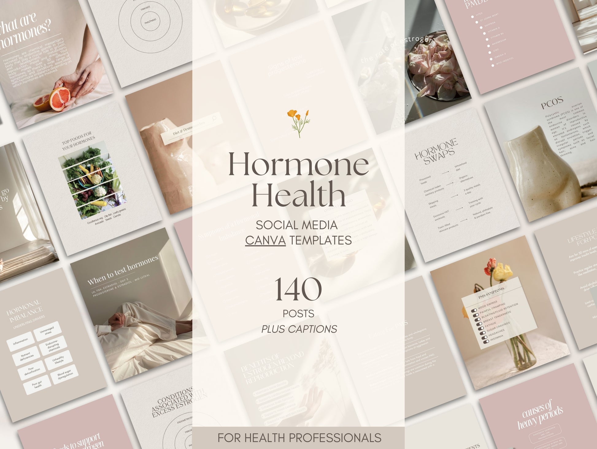 Hormone Instagram templates for naturopaths and functional medicine practitioners