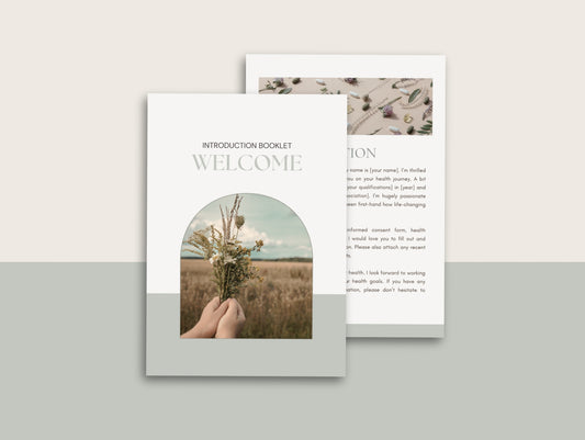 Client intake form Canva template for naturopaths and health professionals