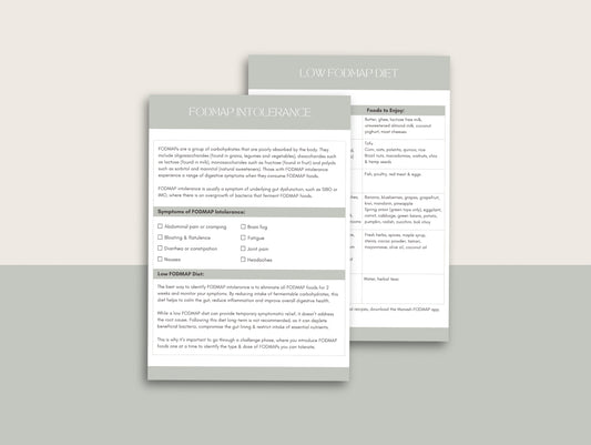 Low FODMAP diet plan Canva template for nutritionists and naturopaths