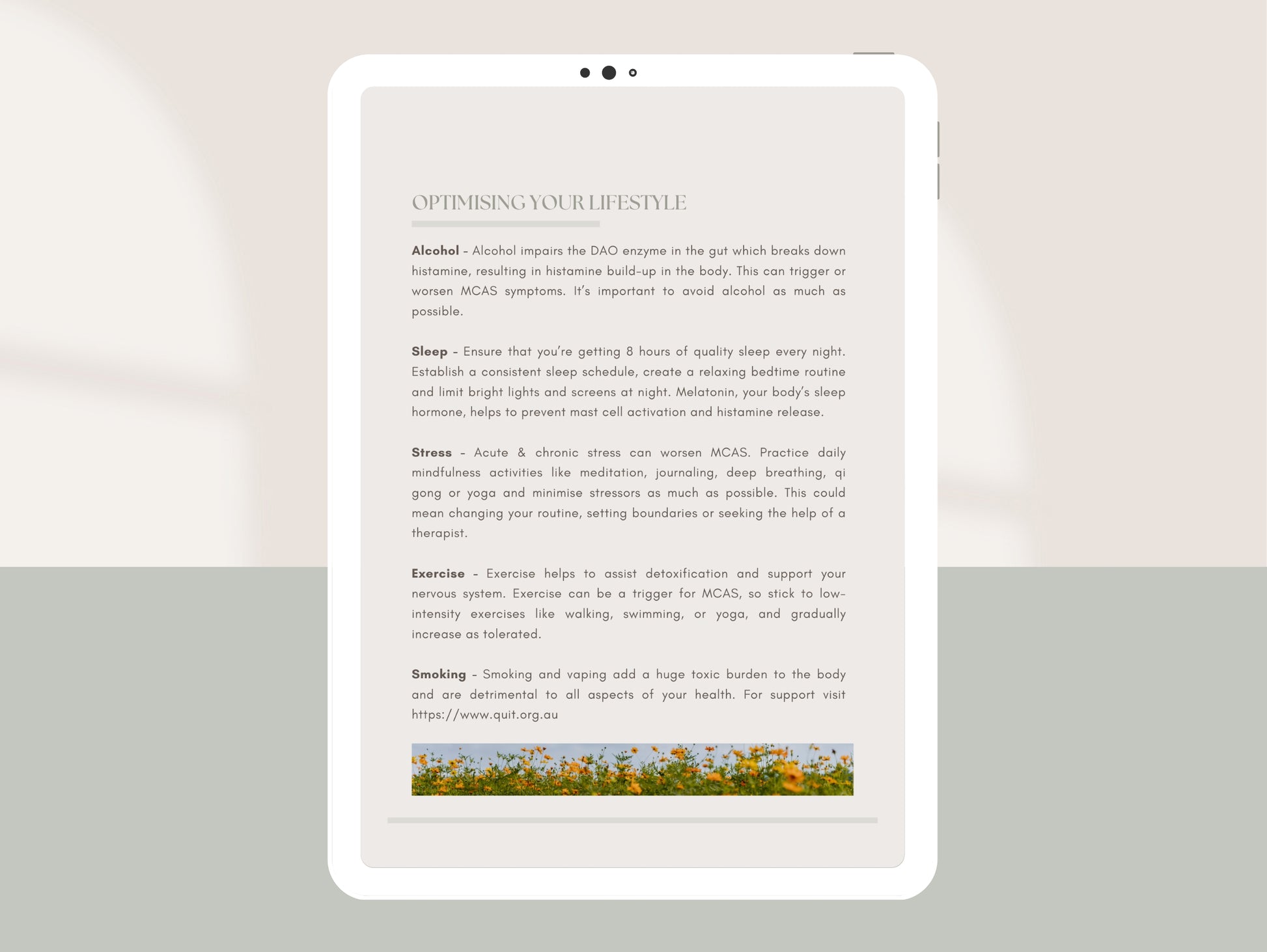 Client-ready MCAS patient booklet for holistic health practitioners
