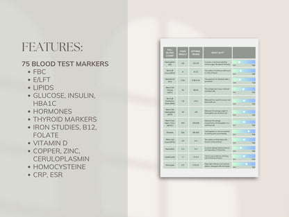 Functional blood test interpretation Canva template for wellness practitioners