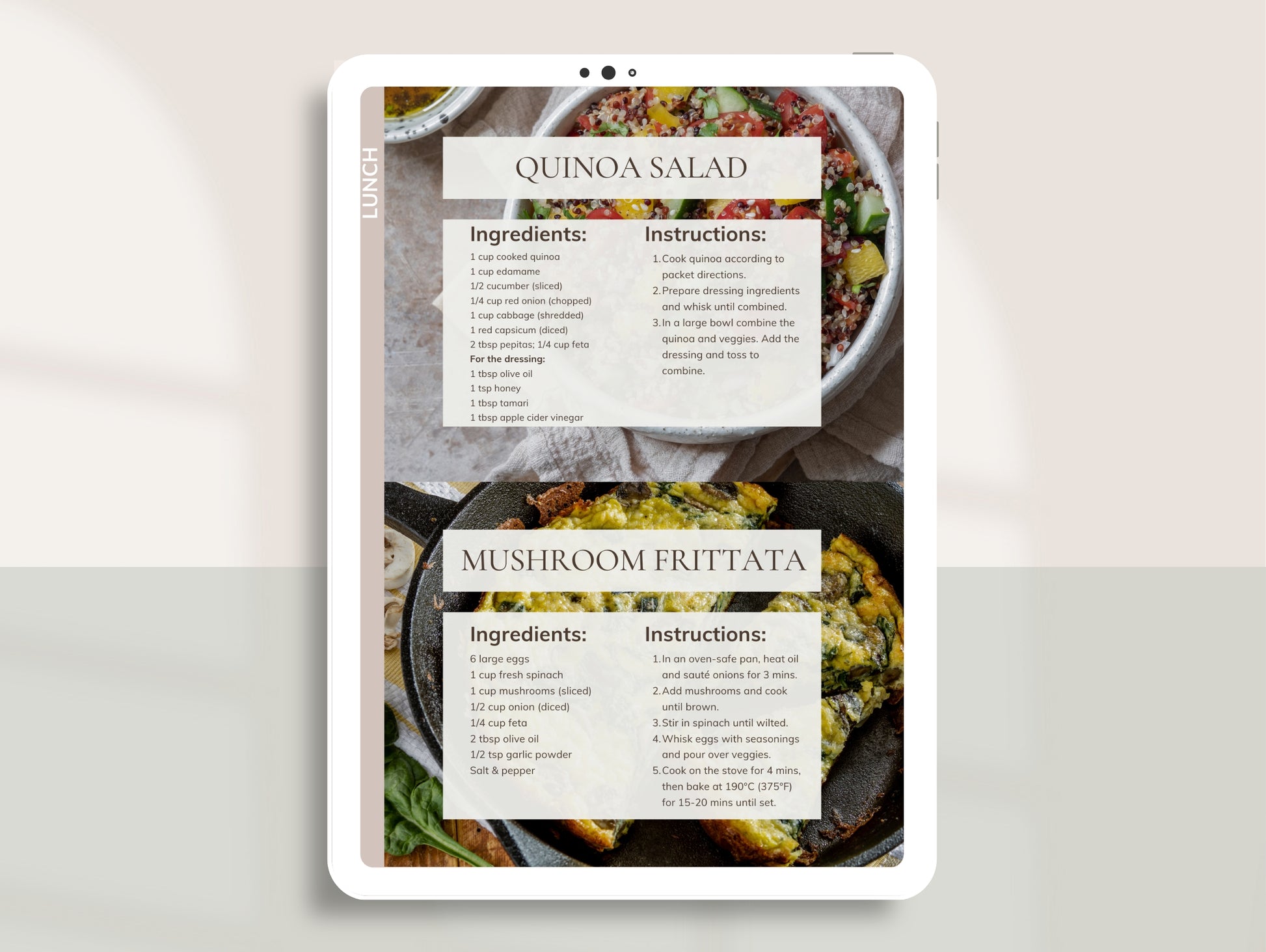 Mediterranean diet Canva template with naturopathic recipes and meal ideas