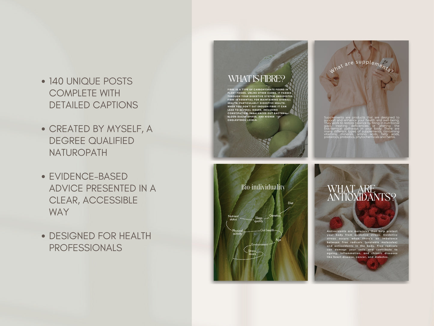 Nutrition Instagram Canva Templates - Aesthetic
