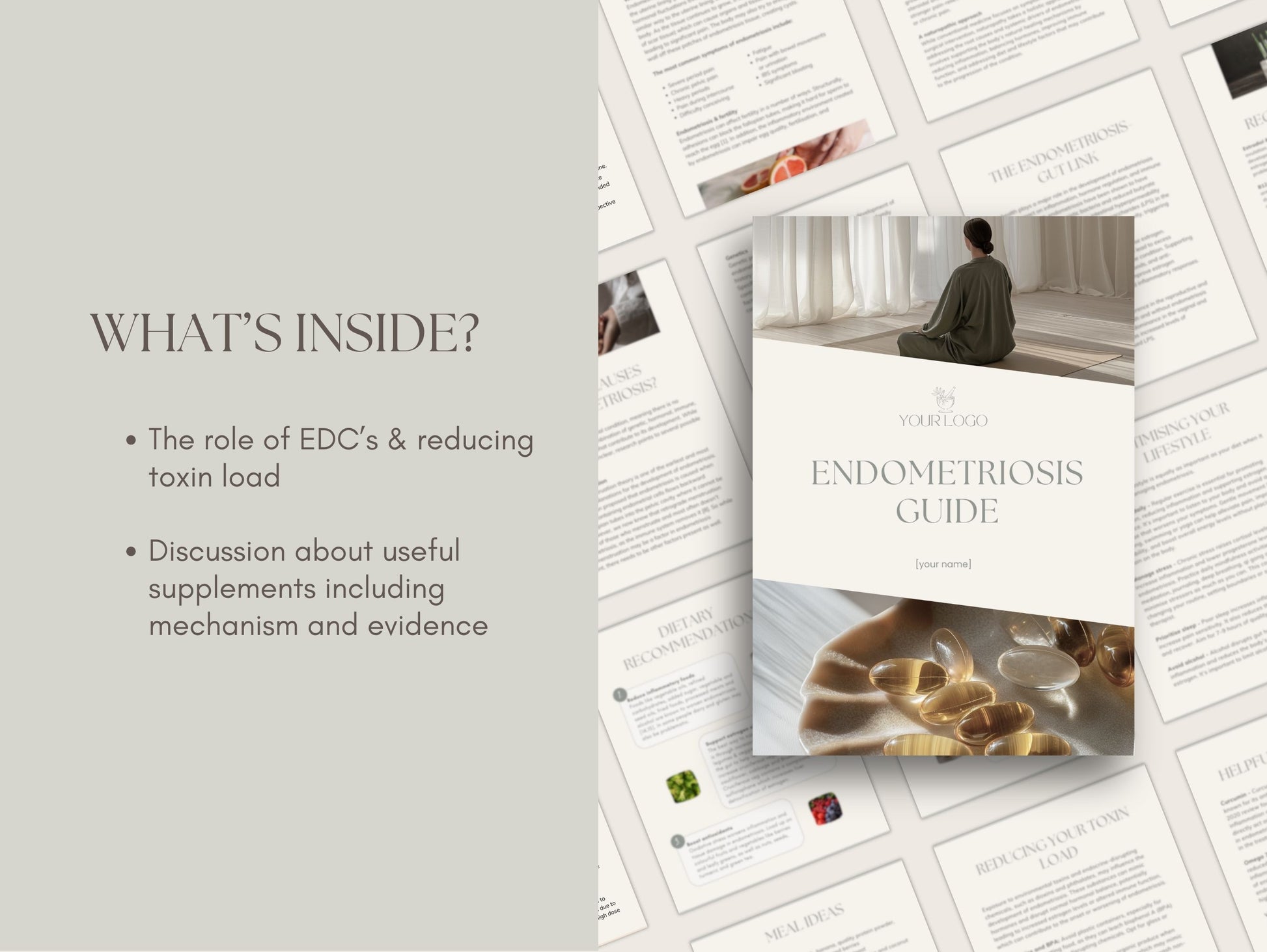 Canva endometriosis booklet template for wellness professionals and herbalists