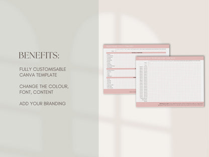 Editable BBT chart and PMS symptom tracker for wellness professionals