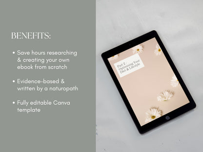 Canva perimenopause eBook template for client education and resources