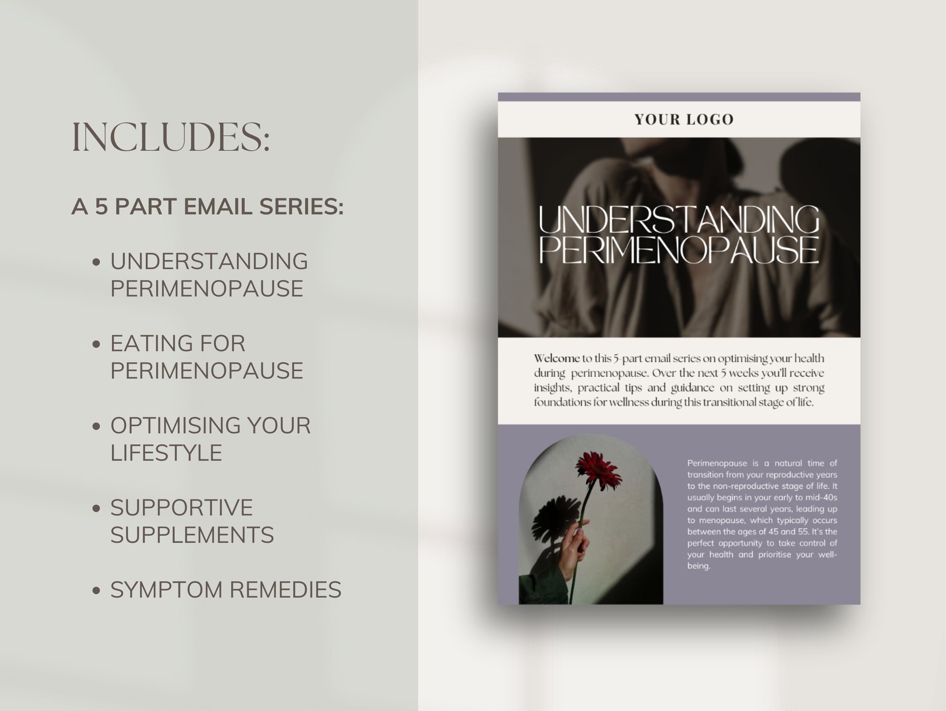 White-label perimenopause email series for holistic health professionals