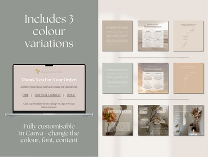 Holistic perimenopause Canva content for practitioners