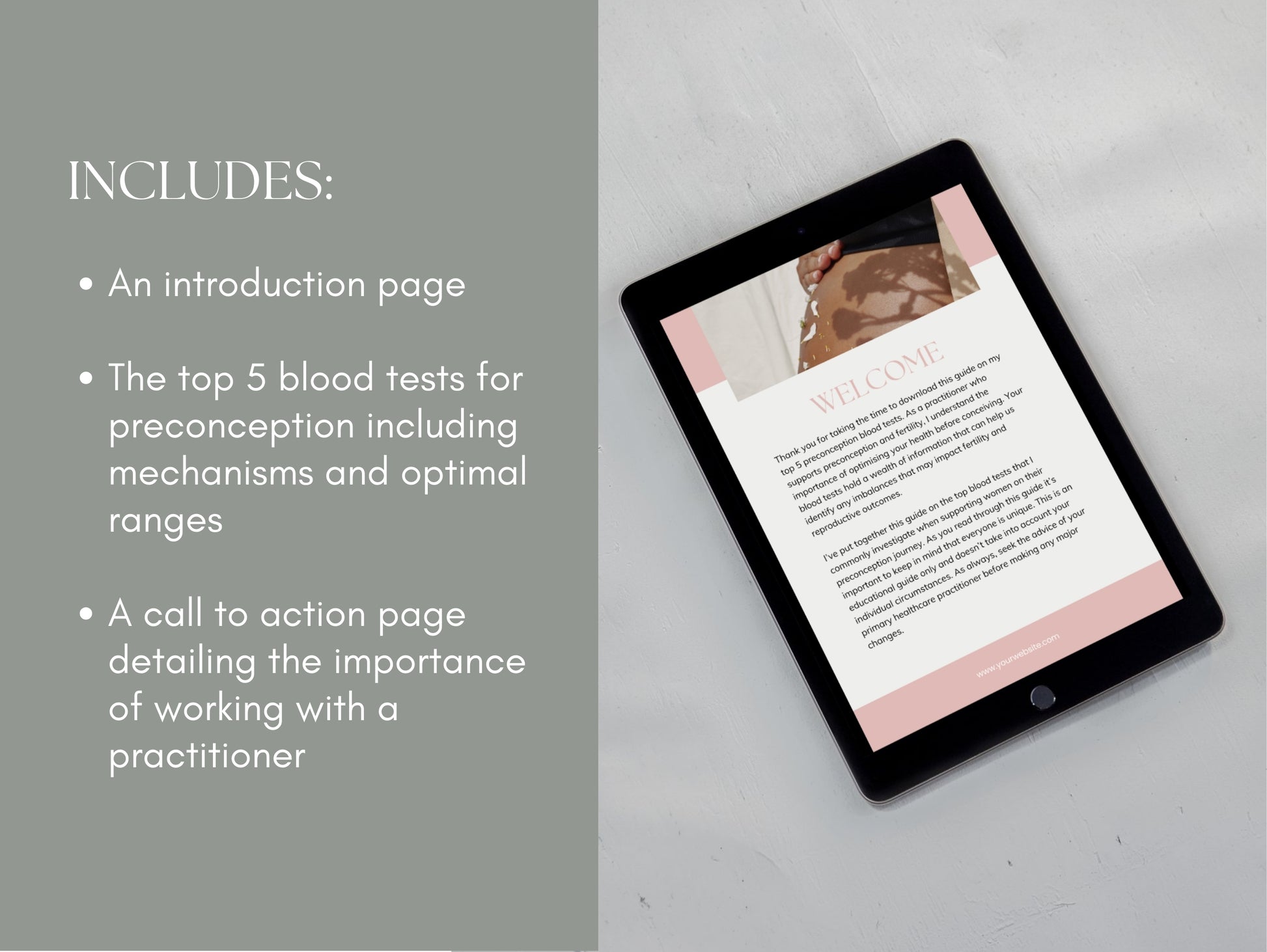 Preconception blood test recommendations functional medicine lead magnet