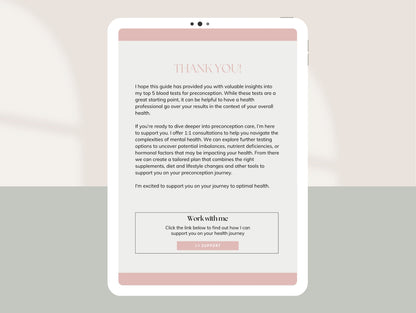 Preconception health blood test guide for functional practitioners Canva template