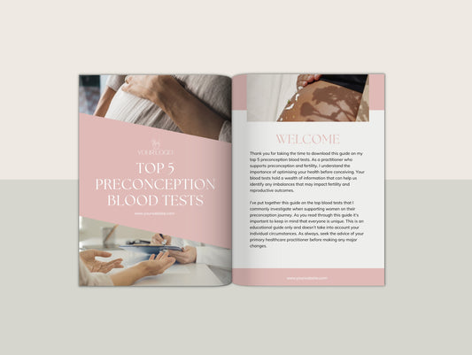Preconception blood test guide Canva template for health professionals