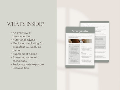 Done-for-you preconception guide for holistic health professionals and nutritionists