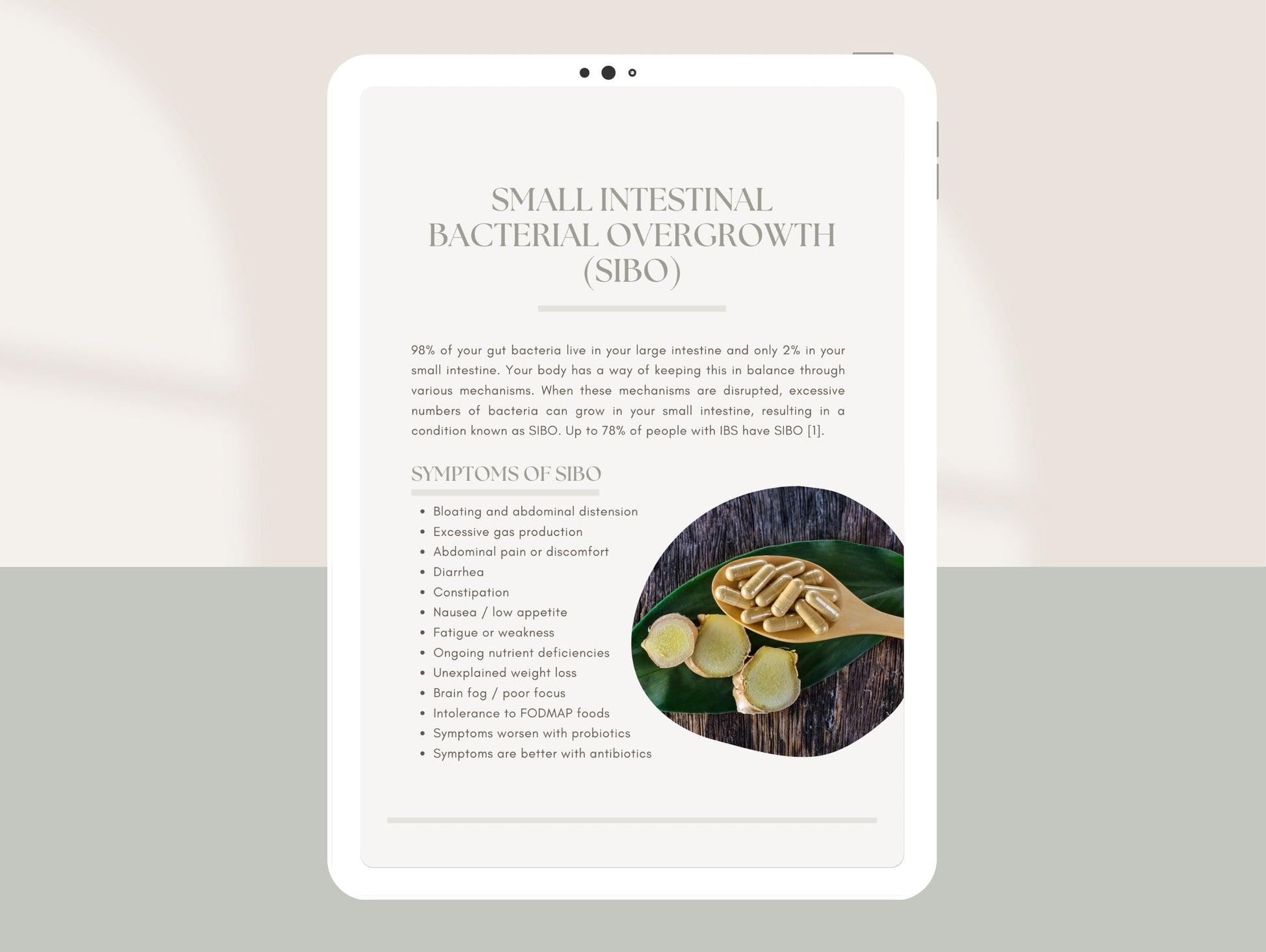 Client-ready SIBO patient guide for functional medicine practitioners