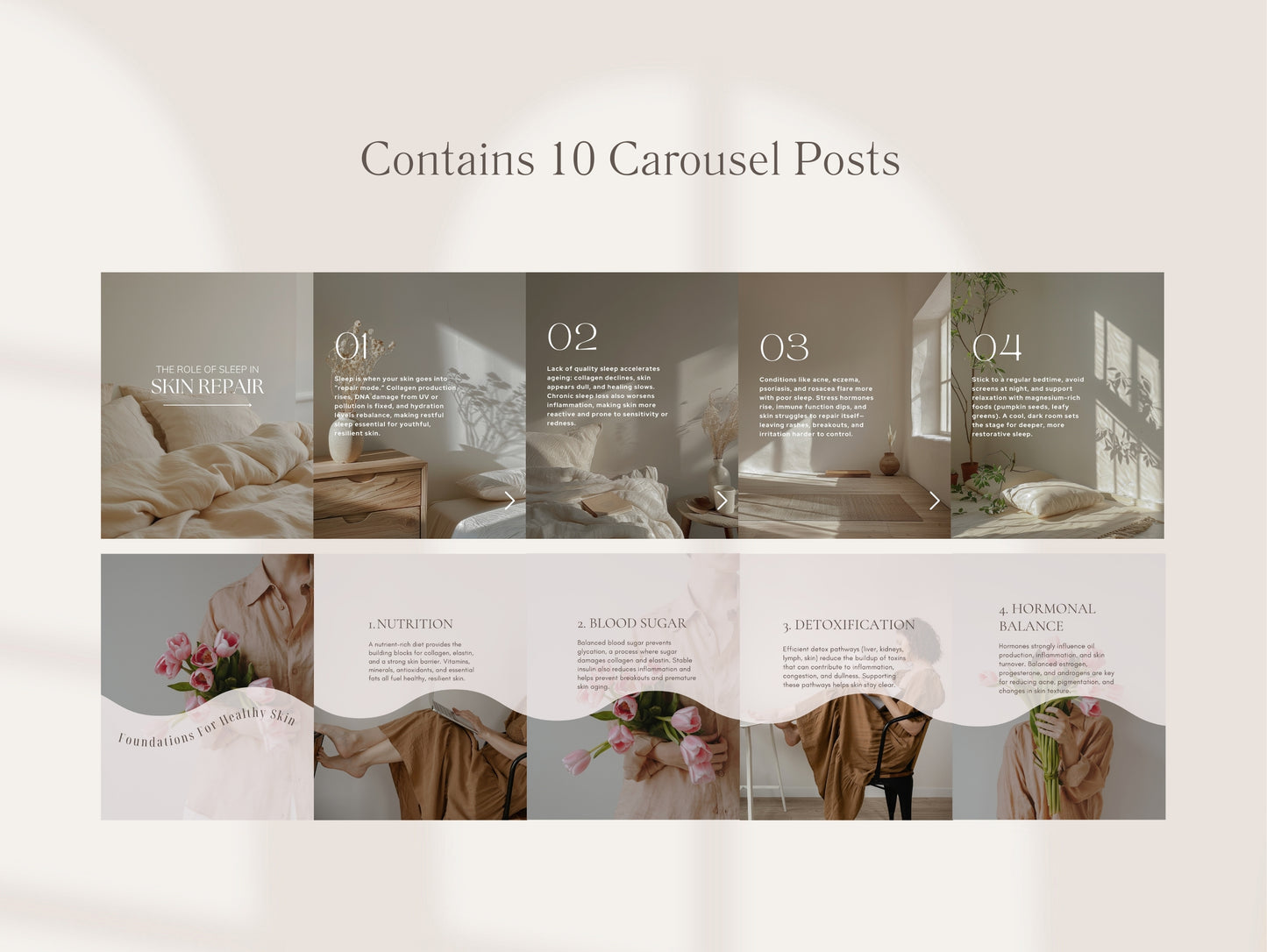 Skin Instagram Canva Templates - Aesthetic