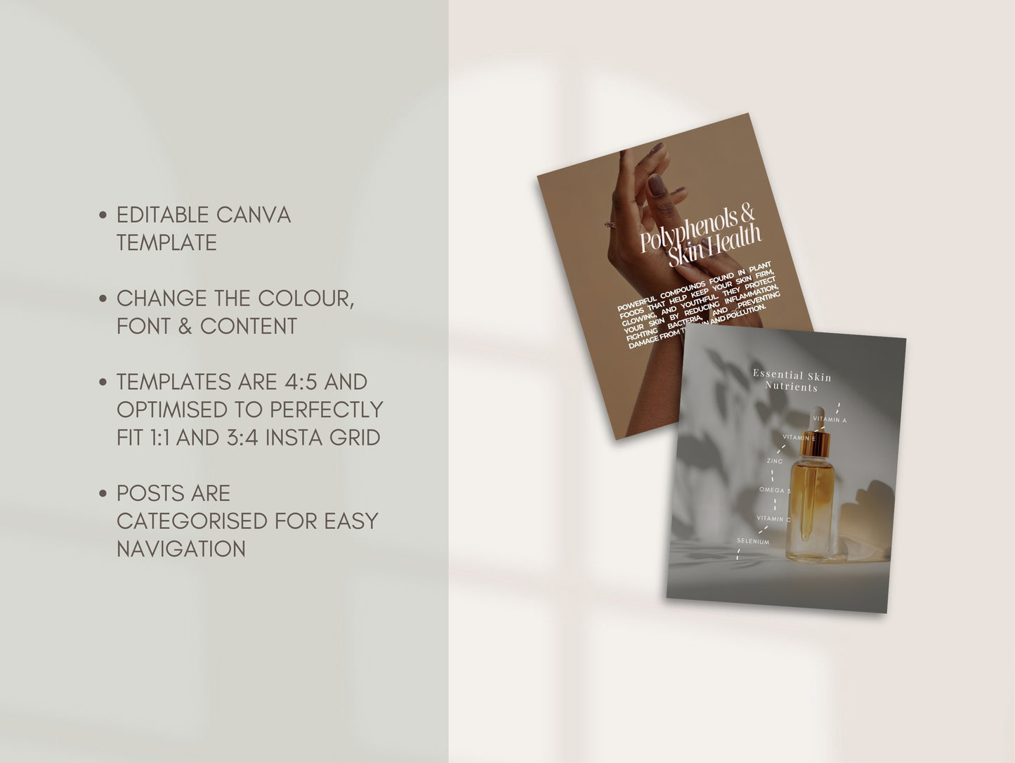 Skin Instagram Canva Templates - Aesthetic