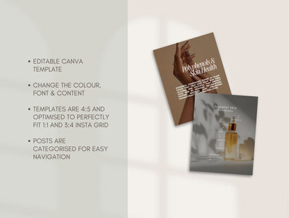 Skin Instagram Canva Templates - Aesthetic