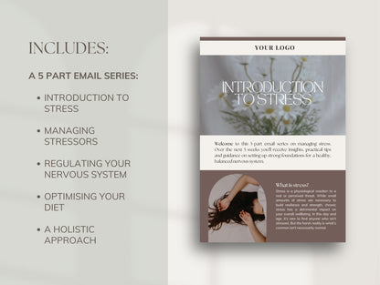 White-label stress email series for client education and email funnels