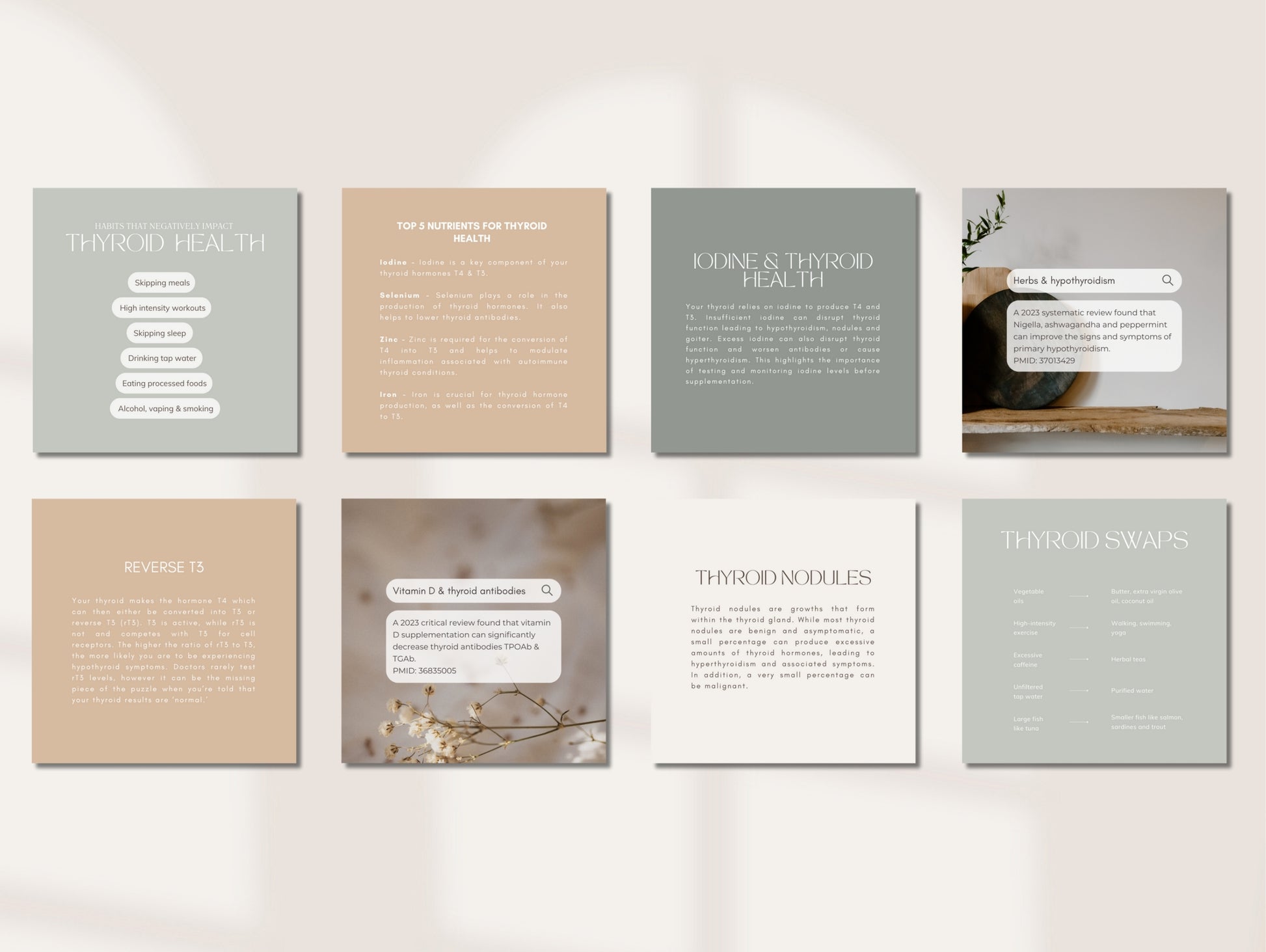 Thyroiditis Instagram templates for functional medicine practitioners