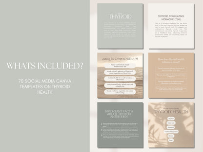 Hashimoto’s thyroid Canva post templates for wellness professionals