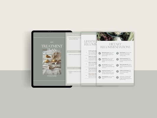 Editable treatment plan Canva template for naturopaths