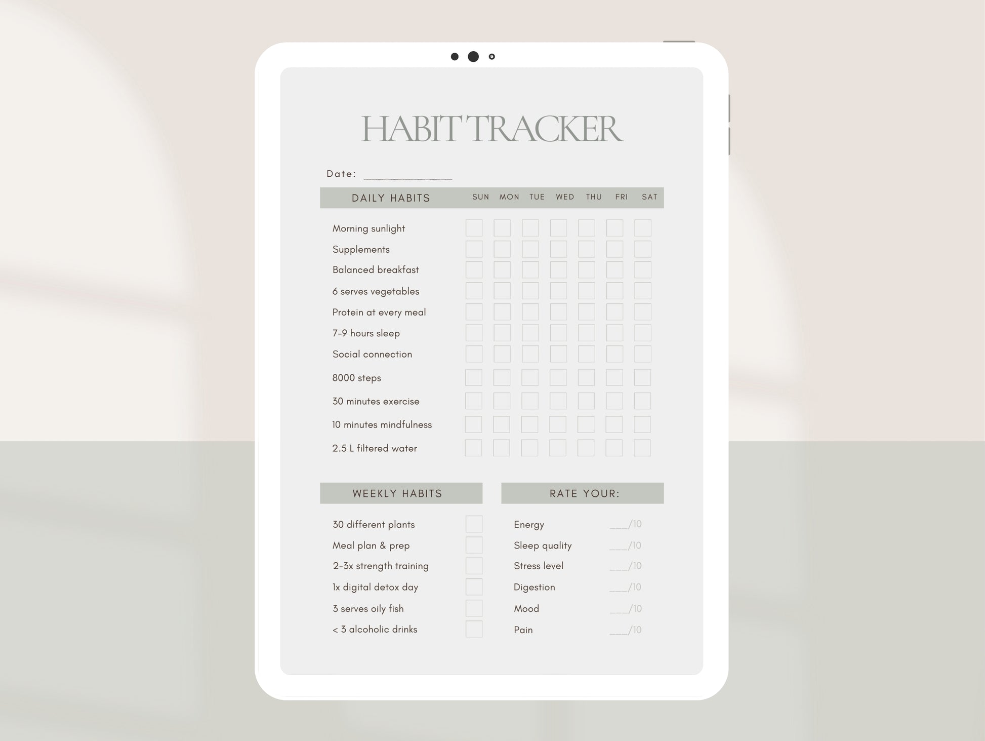 Digital treatment plan template for health coaches and NDs