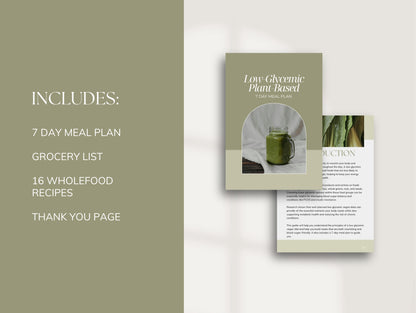7 Day Low-Glycemic Vegan Meal Plan