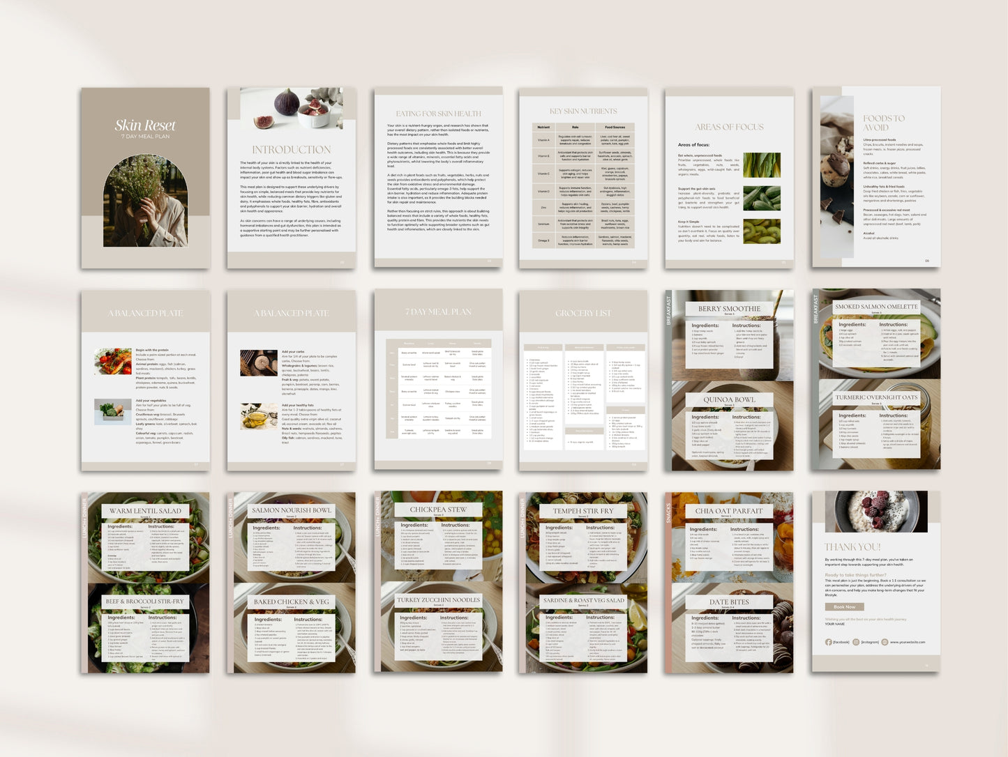 Skin Reset 7 Day Meal Plan