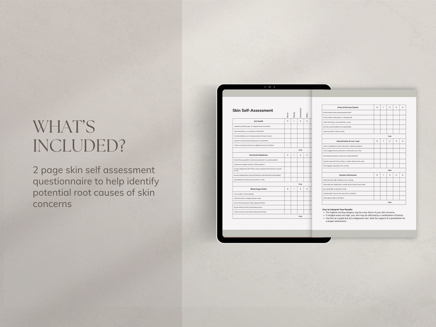 Skin Self-Assessment Questionnaire
